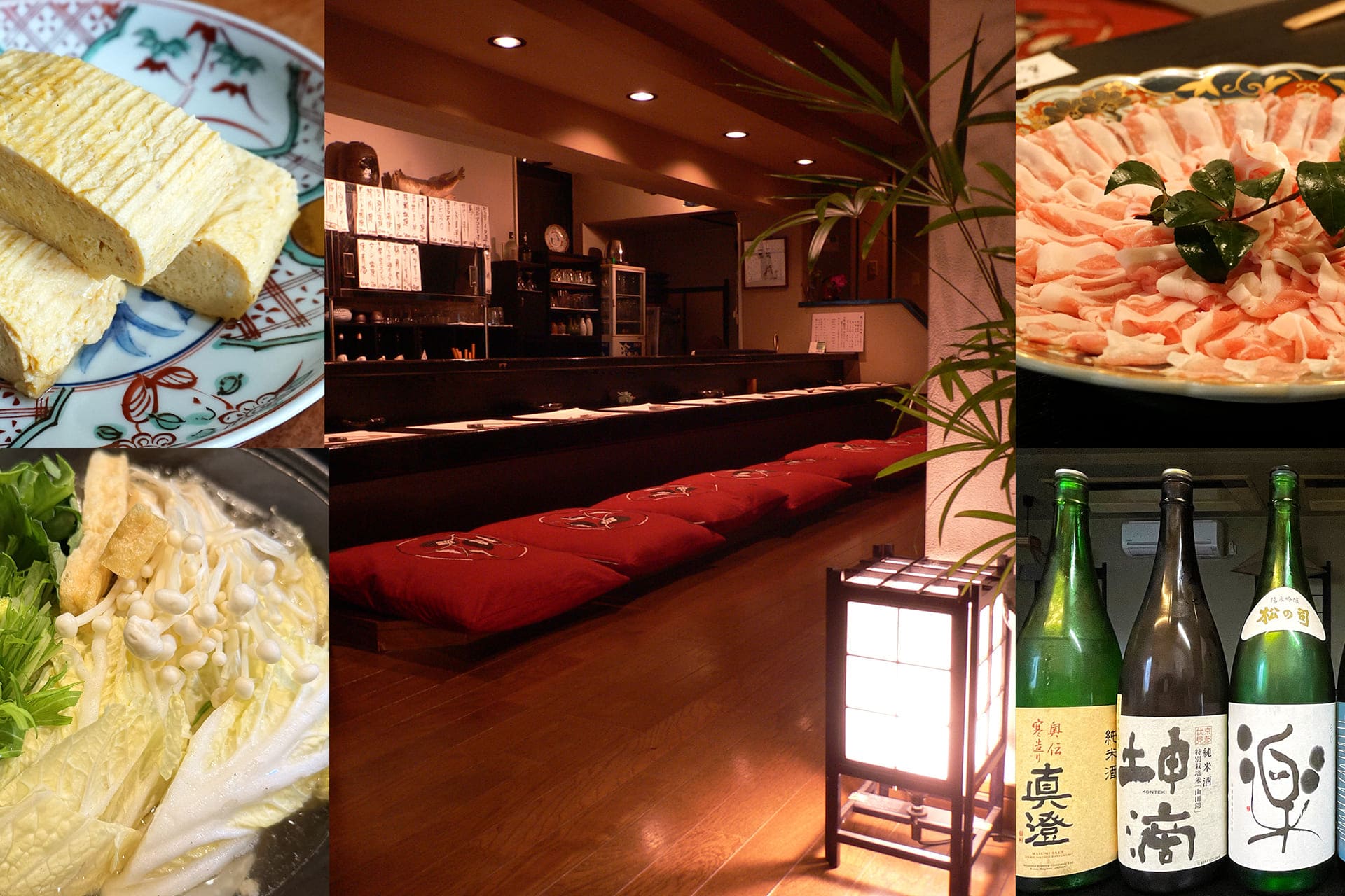 京都 下鴨の和食居酒屋 花いちもんめ 店内と季節料理